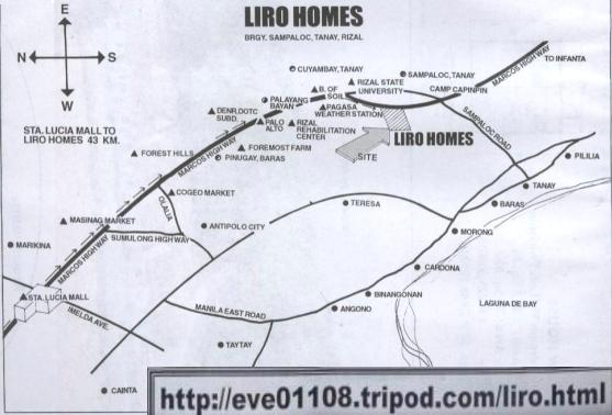 LIRO HOMES VICINITY MAP